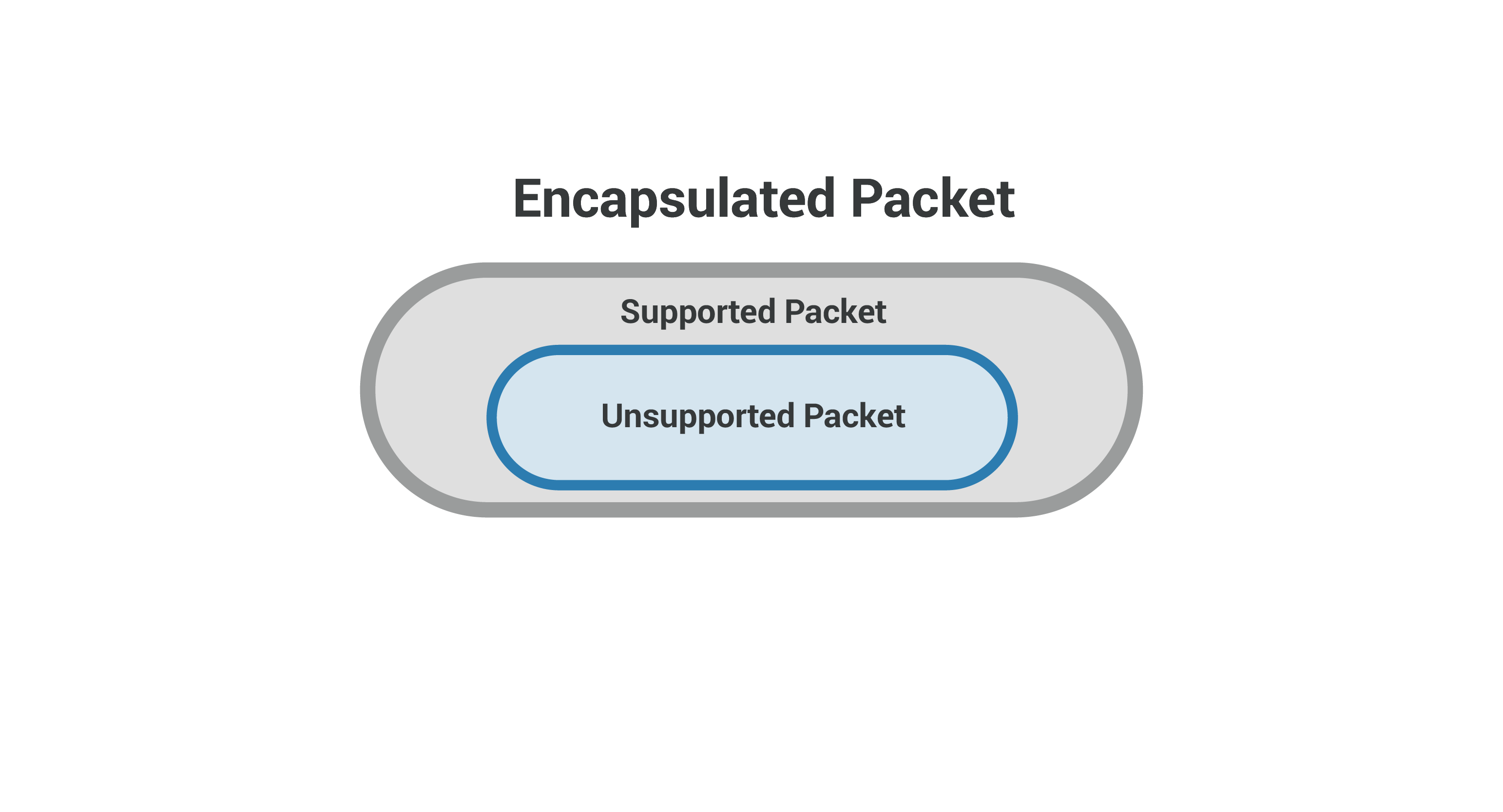 Encapsulated packet - network-supported packet inside unsupported packet